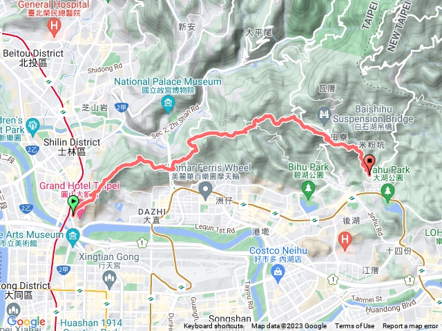 2023年臺北大縱走：尋寶任務臺北大縱走第五段：捷運劍潭站至碧山巖（劍潭支線）202304221318