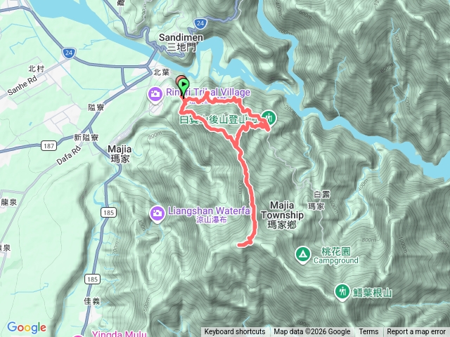 白賓前山走真笠山後山下