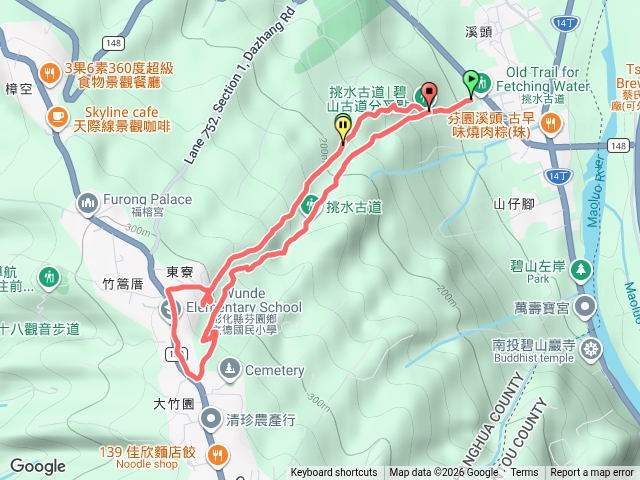 挑水古道碧山步道環狀預覽圖
