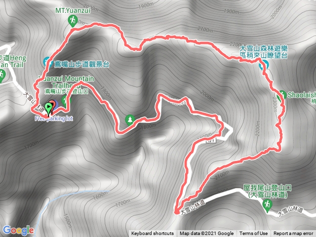 鳶嘴山橫嶺山上30.5K下