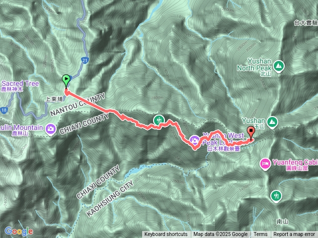 塔塔加到排雲山莊