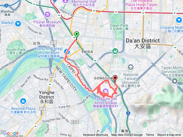 2024-11-03 自來水博物館、寶藏巖健行─捷運古亭站→紀州庵→古亭河濱公園→自來水博物館→寶藏巖→捷運公館站