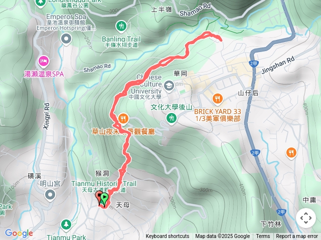 天母古道-原路折返
