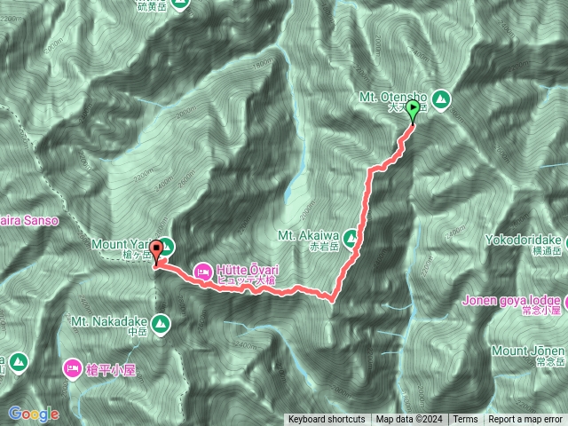 表銀座縱走D3大天井山莊至槍岳頂上