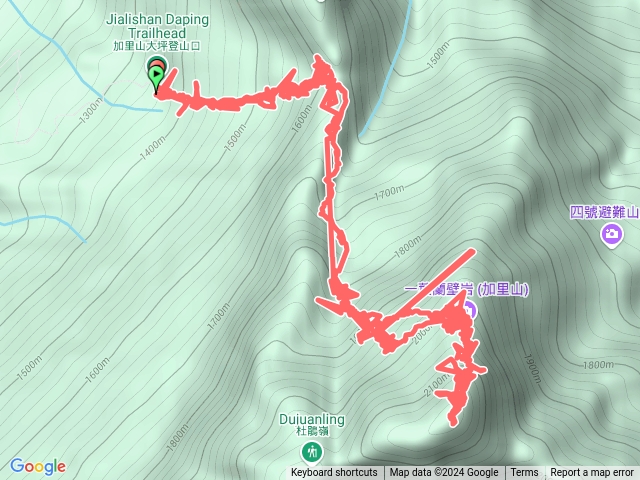 20241109加里山大坪登山口中線來回預覽圖