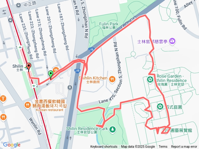 2025-07-26 士林官邸漫遊─新翰士林官邸→士林官邸入口→玫瑰園→園藝展覽館→新蘭亭(雨林植物展)→士林官邸公園→203號公園