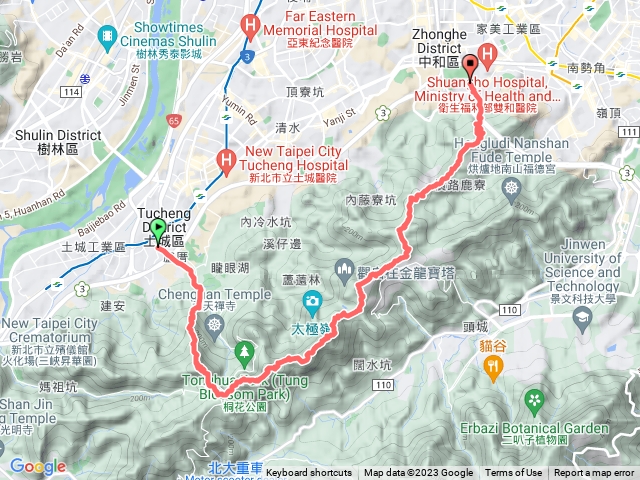 土城永寧 火燄山 天上山 五城山 文筆山 圓通寺