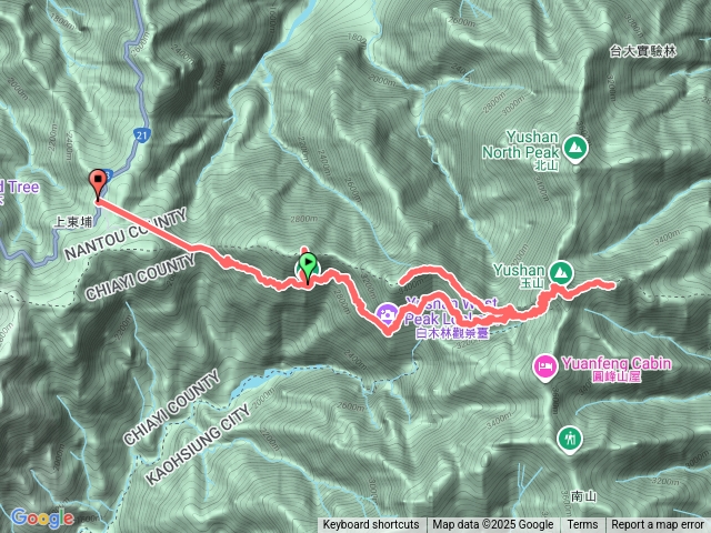玉山行：前鋒交叉路口-前鋒-排雲-西峰-排雲-主峰-東峰-排雲-下面停車場