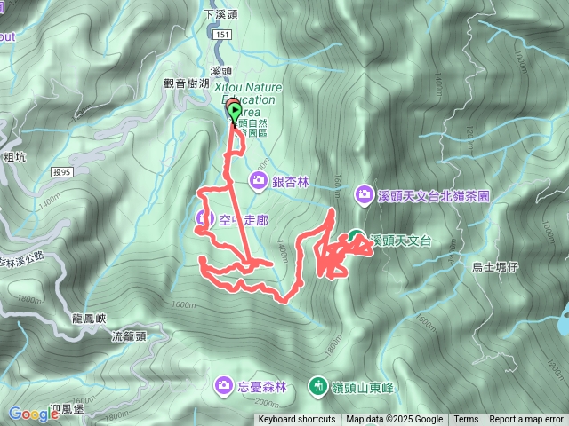 溪頭第二售票口走林道至溪頭天文台
