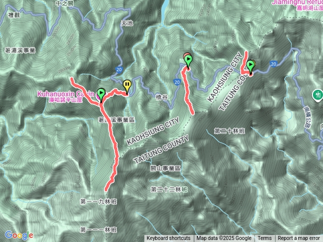南橫四星,庫哈諾辛山、關山、關山嶺山、塔關山預覽圖