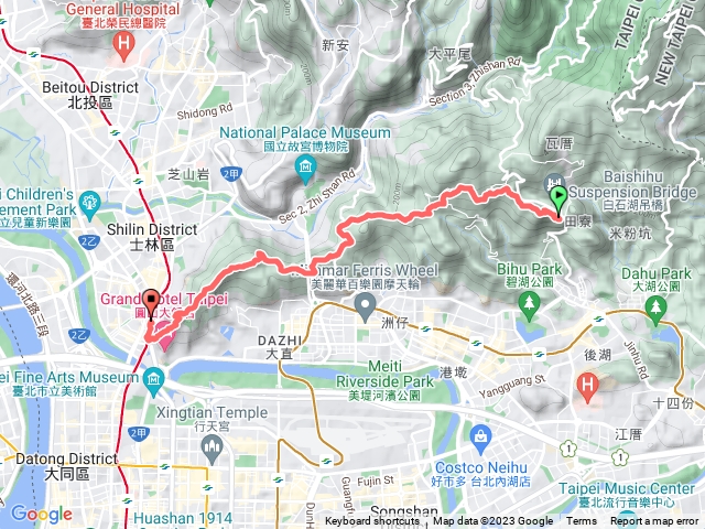 蹤走碧山巖到劍潭捷運站