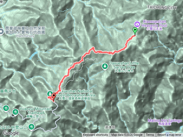 小雪山段國家步道：小雪山資訊站走鞍馬山船形山下收費站