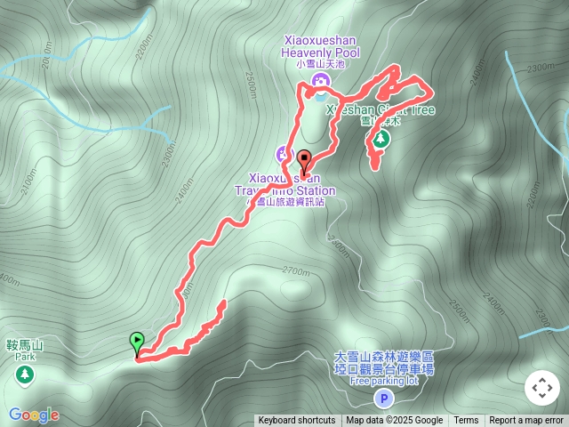 鞍馬山東北峰神池雪山神木