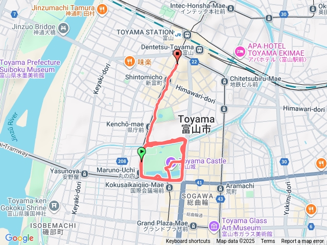 日本富山城晨路