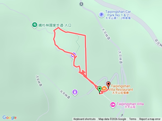 太平山餐廳到檜木原始林步道來回預覽圖