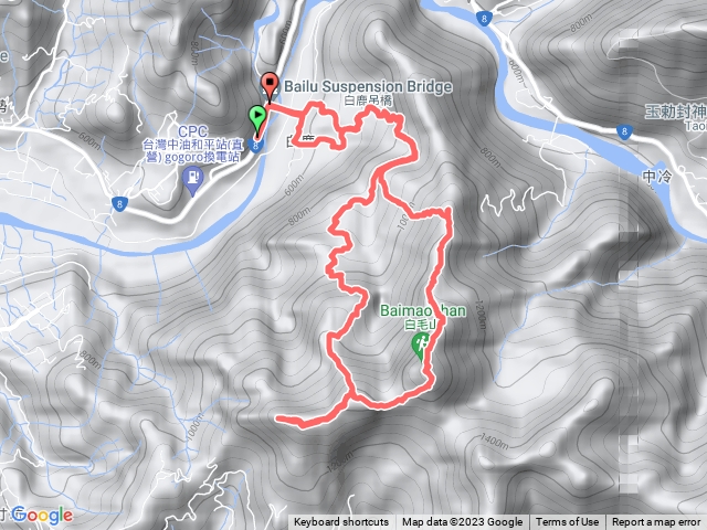 白毛山O型(白毛山西南峰、臭頭山、1450峰)