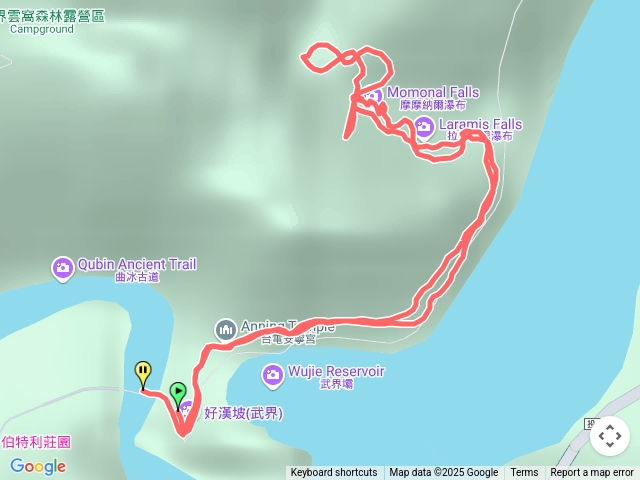 武界摩摩納爾瀑布（圖針標錯了）預覽圖