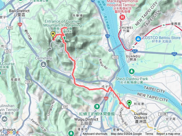 蘆洲捷運站-觀音山-遊客中心