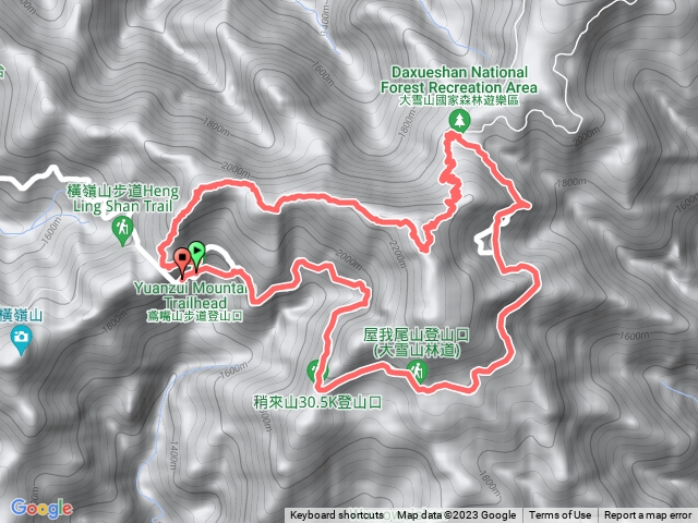 鳶嘴稍來收費站環狀縱走
