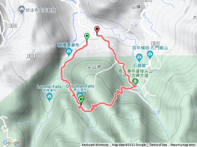 青山瀑布尖山湖步道