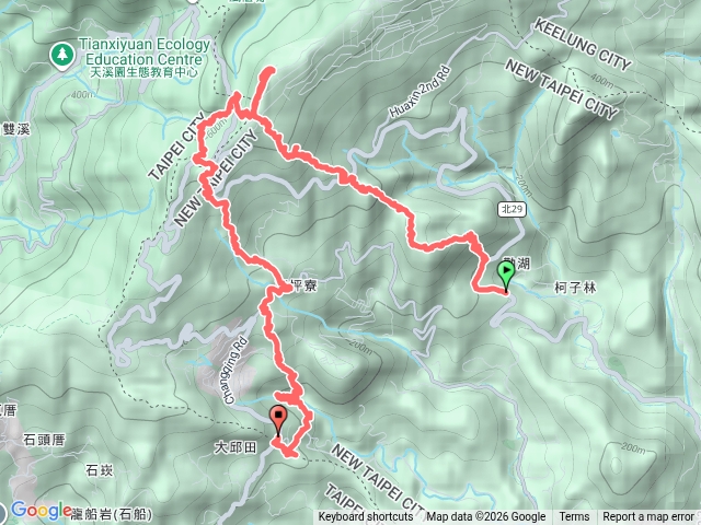 如意湖+金明山+柯子林山+火燒坪山+車坪寮崙+五指山+五指山前峰+五指山西峰+小溪瀑布+大邱田山東峰預覽圖