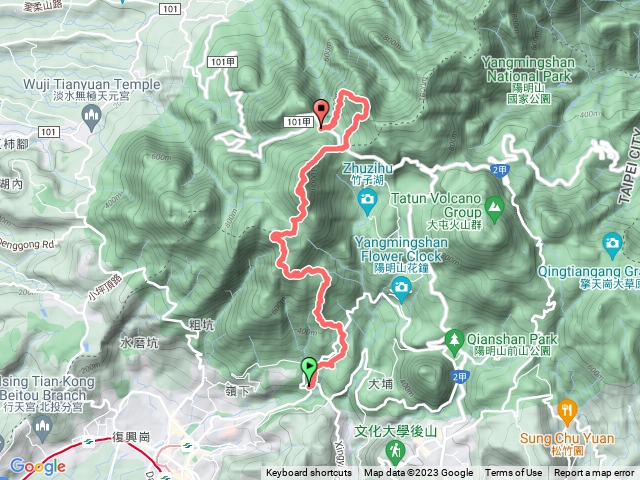 大同之家上頂湖山、小屯山、大屯南峰、大屯主峰、小觀音山西峰、小觀音山西西峰出二子坪