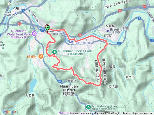 暖暖四腳亭縱走O形預覽圖