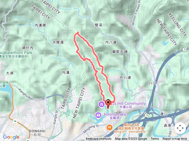 學頭坡山、汐止鷹石尖、老鷲尖山、內溝山、翠湖，環狀縱走