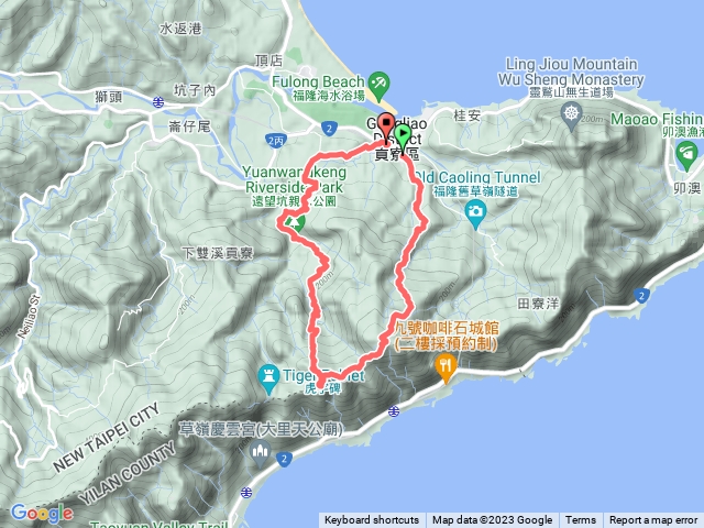 福隆火車站起程，循龜媽坑古道東線健行，登大湖山，再循稜縱走，連訪桶盤窟尖東峰及桶盤窟尖兩顆基點，回程循保線路下福隆