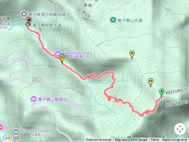 姜子寮絕壁、姜子寮山、旗尾崙山O型路線