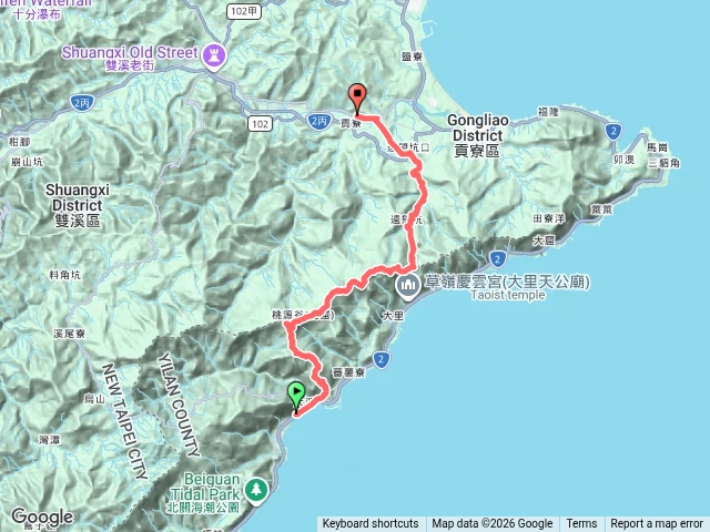 桃源谷步道、草嶺古道(起：大溪火車站；訖：貢寮火車站)預覽圖