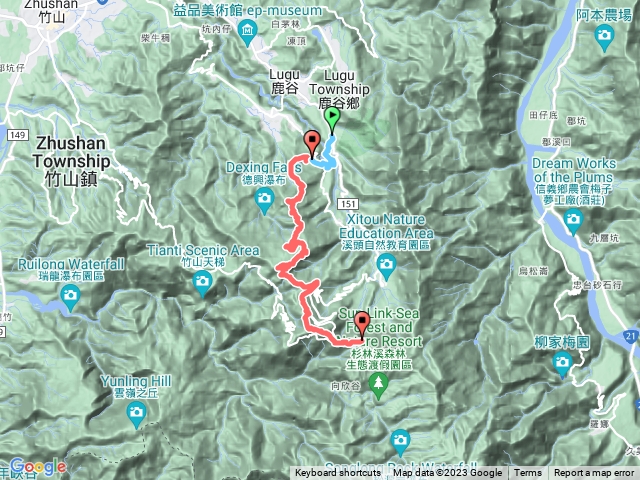 2023.10.23鹿谷＆溪頭17連峰_和雅村-天鵝湖餐廳起登（有航點說明）