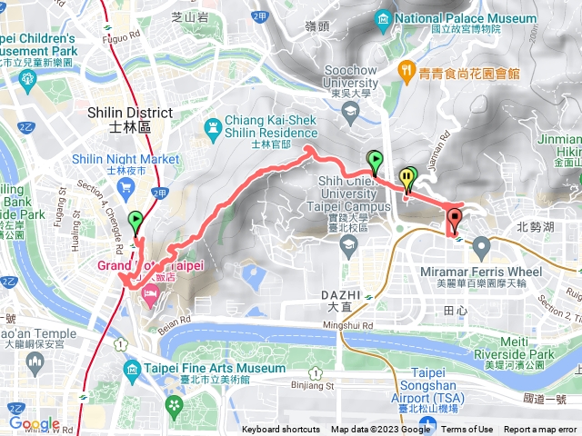 2023年臺北大縱走：尋寶任務臺北大縱走第五段：捷運劍潭站至碧山巖（劍潭支線）202307021437