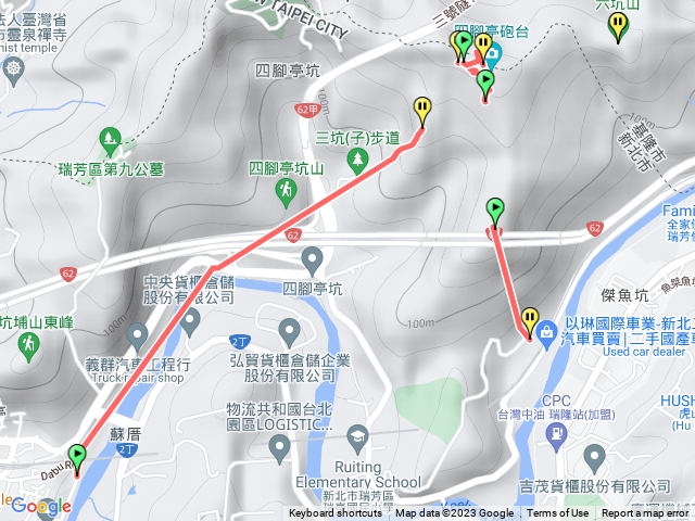 四腳亭坑山砲台山過港山