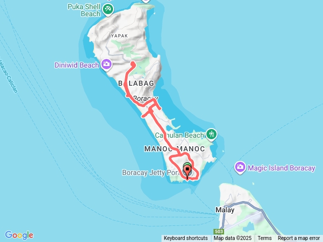 2025.12.24探索星號郵輪之旅菲律賓長灘島岸上觀光自由行循環巴士軌跡