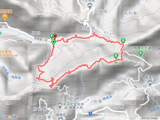 草湳大榕樹-土地公廟-二格山-第三登山口-綠豆湯-草湳 o型 20180427