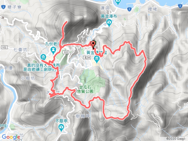 瓜山國小鋸齒稜555峰半屏山燦光寮山金瓜石山基隆山loop