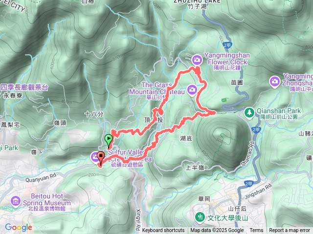 陽峰古道上陽明山花鐘，下硫磺谷步道