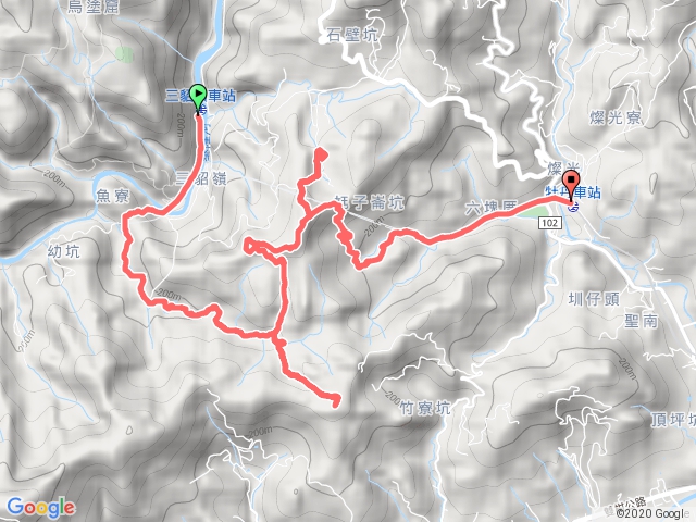 三貂嶺山-新路尾山-頂坑山-隧道竪井-牡丹車站
