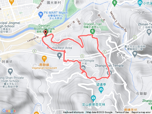 樟山寺政大飛龍步道 下救千宮o型