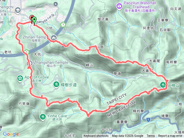 0走，指南宮千階猴山岳二格山十六分山政大預覽圖