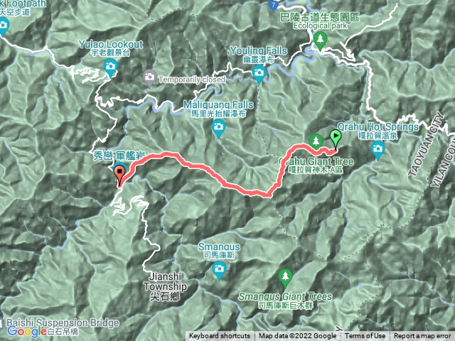 把加灣山-把加灣山西峰-低陸山-玉峰山-虎禮山-芝生毛苔山-終