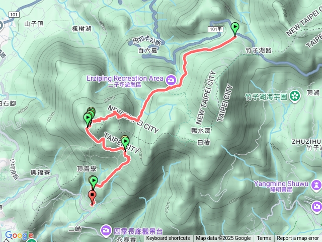 二子坪→面天山→向天山→清天宮