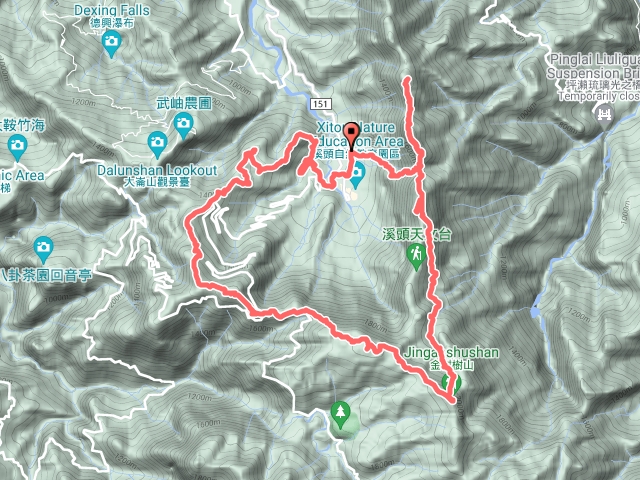 米堤登山口上溪頭十五連峰O型