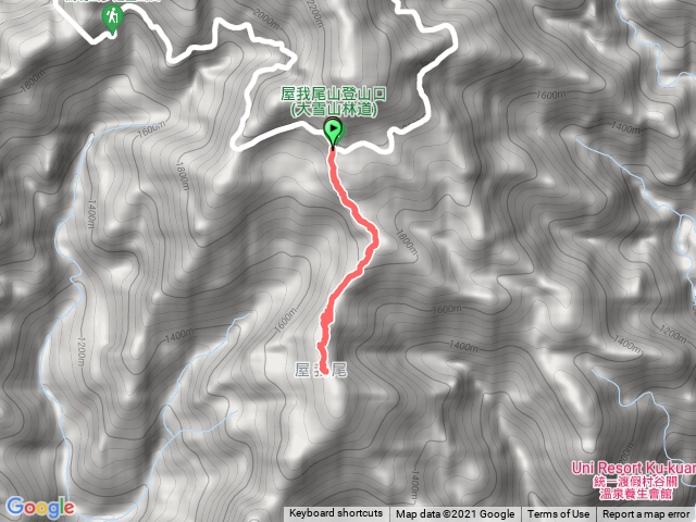 屋我尾北登山口