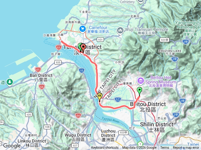 北投到淡江大橋騎行