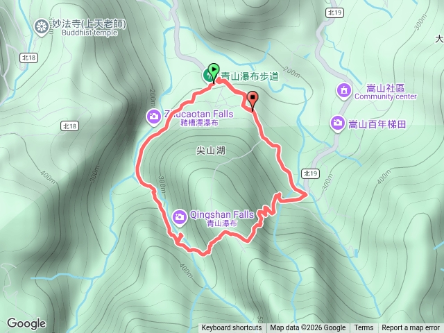 青山瀑布尖山湖步道O繞預覽圖