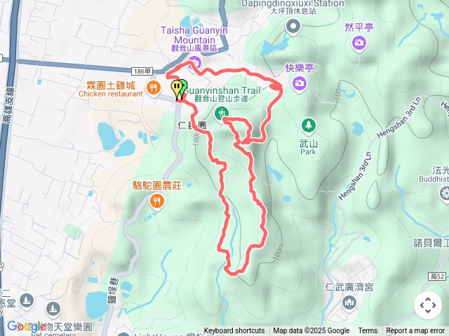 高速尾-富山-立山-高崎山-長野山-四腳亭-觀音山