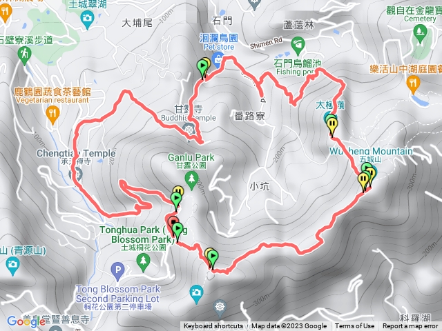 環形 桐花公園→天上山→五城山→太極嶺→甘露寺→南天母橋
