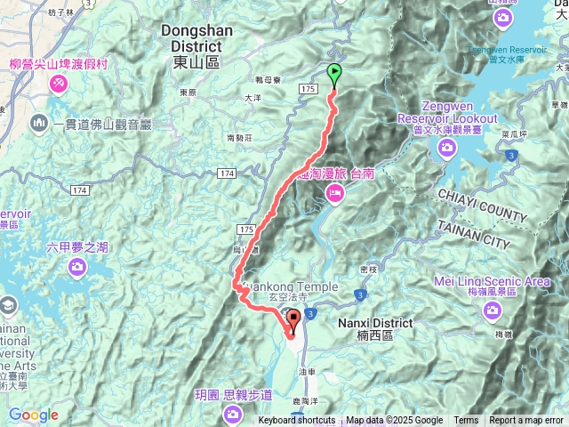 崁馬鞍部縱走烏子嶺下175市道 27.1K｜台南綠色長城-大凍山系南段｜一尖山 - 二尖山 - 三尖山 - 水根崙山 - 雙片掀山 - 橫路頂山 - 竹高崙山 - 庫頂山 - 烏子嶺